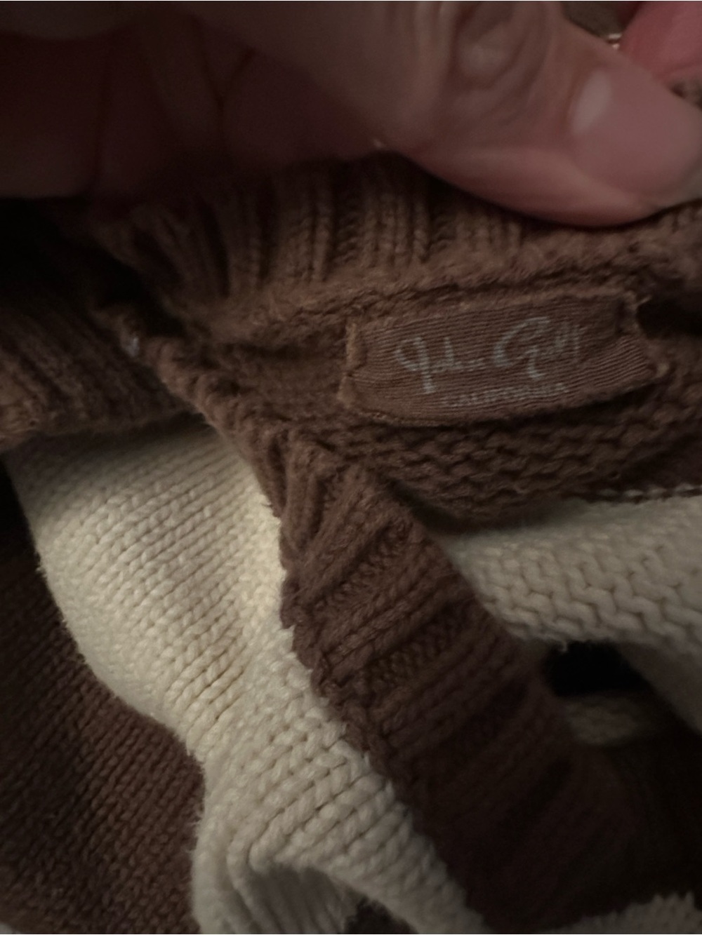 Brandy Melville John Galt Brianna Brown and Cream Striped Crewneck Sweater - Picture 8 of 10